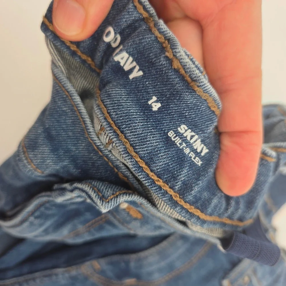 Old Navy Skinny Slim Jeans Size 14 Blue Denim Lot Built-In Flex Tough School